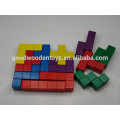 Jogos de aprendizagem clássicos Blocos de madeira educativos - 12pcs Brain Teaser Toys Block